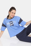 Rosaline Easy Movement Relaxed Top - Blue Bonnet — thumbnail 4